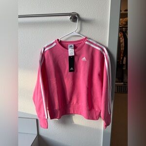 Adidas Girls Crew Neck Pink Sweater